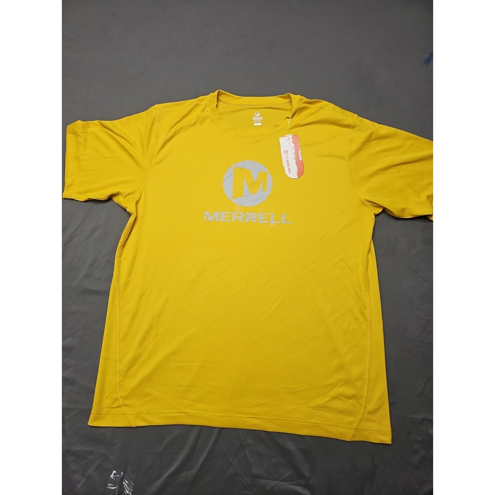 Merrell "Mens XL" Yellow Select Wick Short Sleeve Athletic t-shirt NEW